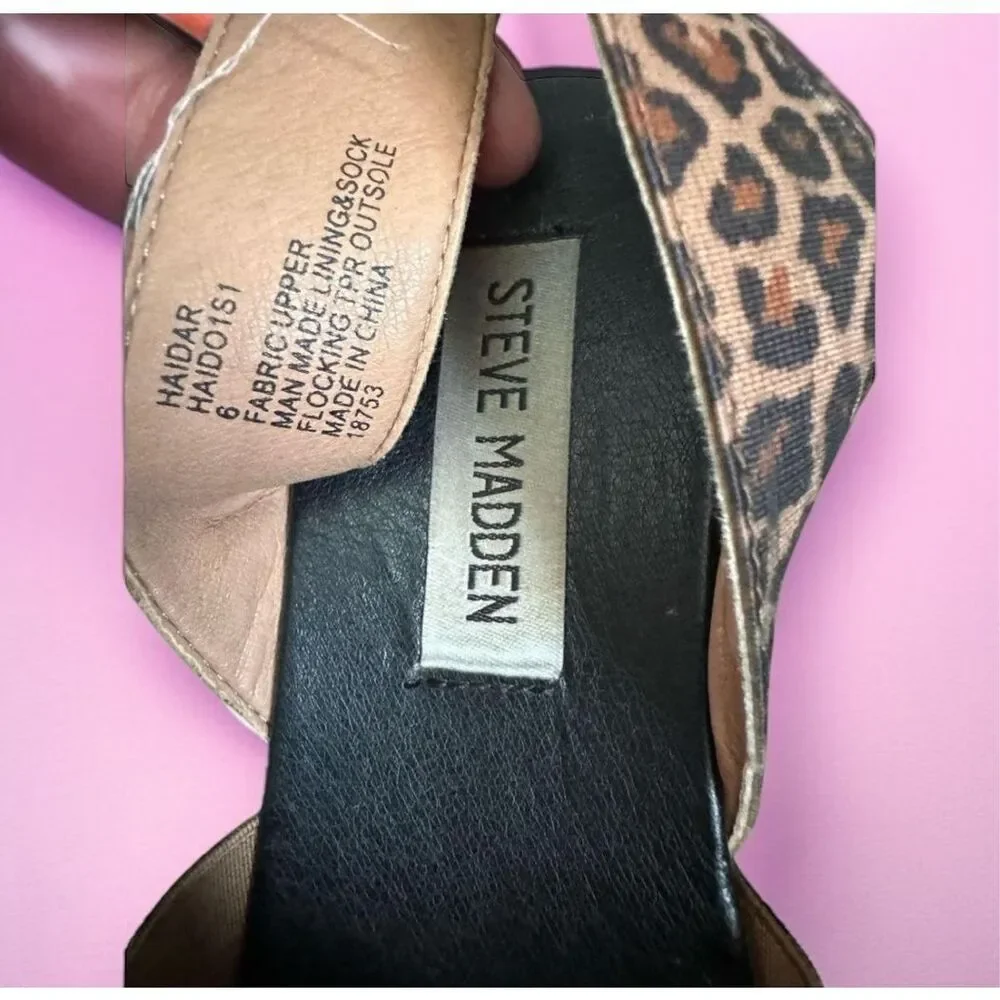 Steve Madden Soho Lug Sole Haidar Leopard Platform‎ Chunky Sandals Y2K Size 6